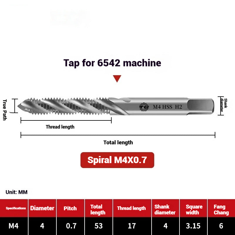 1089-Machine taps stainless steel special spiral apex straight flute taps fine-tooth tapping high-speed steel tapping drills Shandong Denso Pricision Tools Co.,Ltd.